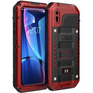 Waterdicht stofdicht schokbestendig zink legering + siliconen case voor iPhone XR (rood)