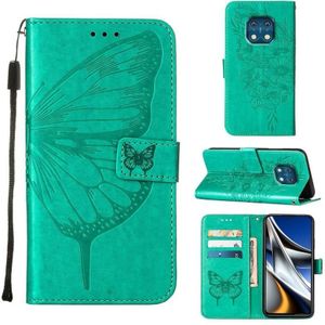For Nokia XR20 Embossed Butterfly Leather Phone Case(Green)