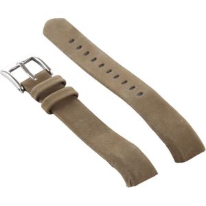 Slimme horloge glanzende lederen horlogeband voor Fitbit Alta (licht bruin)