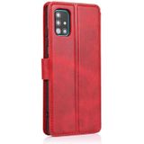 Voor Samsung Galaxy A51 Kalf texture Magnetic Buckle Horizontale Flip Lederen case met Holder & Card Slots & Wallet & Photo Frame(Red)