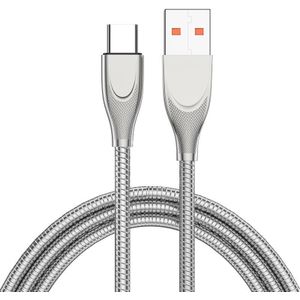 ENKAY ENK-CB132 USB naar USB-C / Type-C koolstofstalen slangveer 6A avondmaal snel opladen datakabel  lengte: 2m