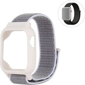 Voor Apple Watch Series 5 & 4 44mm / 3 & 2 & 1 42mm Nylon Watchband met Haak en Loop Fastener (Grijs)