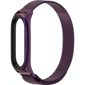 For Xiaomi Mi Band 6 / 5 / 4 / 3 Mijobs Milan Magnetic Plus Stainless Steel Replacement Watchband(Purple)