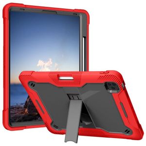 Silicone + PC Shockproof Tablet Case For iPad Pro 12.9 inch 2021 / 2020 / 2018(Red+Black)