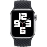 Nylon Single-turn Gevlochten watchband voor Apple Watch Series 6 & SE & 5 & 4 40mm / 3 & 2 & 1 38mm  Lengte:S 130mm(Zwart)