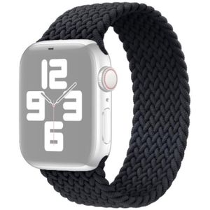 Nylon Single-turn Gevlochten watchband voor Apple Watch Series 6 & SE & 5 & 4 40mm / 3 & 2 & 1 38mm  Lengte:S 130mm(Zwart)