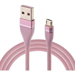 Nylon Weave stijl USB naar micro USB Data Sync oplaadkabel  kabel lengte: 1M  voor Galaxy  Huawei  Xiaomi  LG  HTC en andere smartphones (roze)