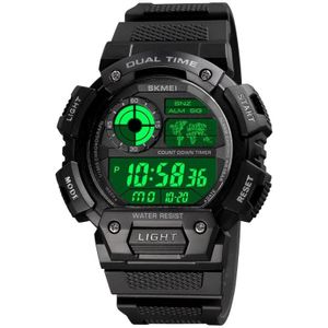 SKMEI 1723 Dual Time LED Digitale Display Timing Luminous Electronic Watch (Black)