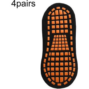 4 paar Trampoline sokken gestippelde rubberen antislip vloersokken yogasokken  maat: volwassen 35-43 meter