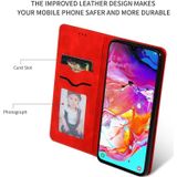 Retro huid voelen Business magnetische horizontale Flip lederen case voor Samsung Galaxy A70 (rood)