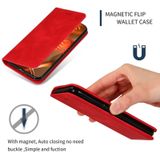 Retro huid voelen Business magnetische horizontale Flip lederen case voor Samsung Galaxy A70 (rood)