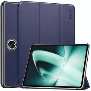 Voor OnePlus Pad / OPPO Pad 2 ENKAY Tri-fold Custer Texture lederen standaard Smart Case