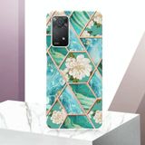 Voor Xiaomi Redmi Note 11 Pro 5G / 4G Splicing Marmeren Bloempatroon TPU Telefoonhoes (Blauwe Bloem)