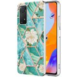 Voor Xiaomi Redmi Note 11 Pro 5G / 4G Splicing Marmeren Bloempatroon TPU Telefoonhoes (Blauwe Bloem)