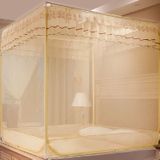 Huishouden gratis installatie verdikt encryptie stofdicht klamboe  grootte: 180x220 cm  Style:Bed Back (Beige)