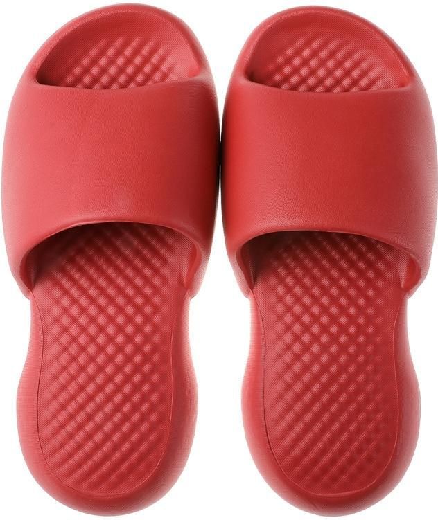 Vrouwelijke super dikke zachte bodem plastic slippers zomer binnenhuis verdedigende badkamer slippers  maat: 37-38 (rode wijn)