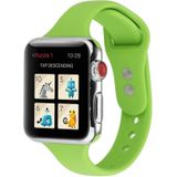 Voor Apple Watch Series 6 & SE & 5 & 4 40mm / 3 & 2 & 1 38mm Thin Siliconen Dubbele Gesp vervangende polsband(Groen)