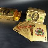 Creatieve Frosted mozaek goud Dollar terug textuur Plastic uit Vegas aan Macau speelkaarten Texas Poker nieuwigheid collectie Gift