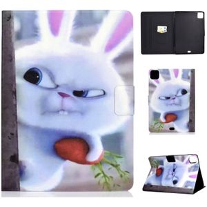 Voor iPad Pro 11 2020 Voltage TPU Links en Rechts Open Flat Leather Case met Slaapfunctie & Card Buckle Anti-slip Strip (White Rabbit)