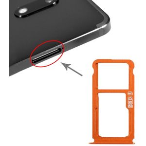 SIM-kaart lade + SIM-kaart lade/micro SD-kaart lade voor Nokia 7 plus TA-1062 (oranje)