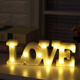 Creatieve liefde vorm warm witte LED decoratie licht  2 x AA batterijen Powered partij Festival tafel bruiloft lamp nachtlampje (wit)