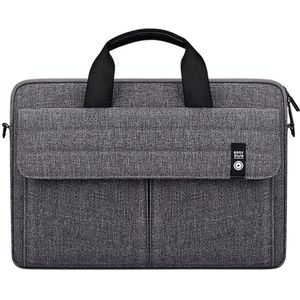 ST08 Handheld Aktetas met opbergtas met schouderband voor 15 4 inch laptop(grijs)