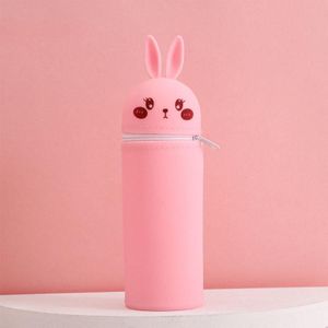 6715 Silicone Rabbit Potlood Case Leuke Big Capacity Briefpapier Tas (Rabbit Pink)