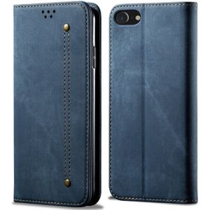 Voor iPhone 7 / 8 Denim Texture Casual Style Horizontal Flip Leather Case met Holder & Card Slots & Wallet(Blue)