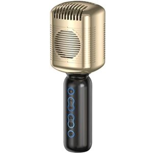 KM600 Wireless Microphone TWS Handheld Noise Reduction Smart Bluetooth-compatible Condenser Mic Music Player for Singing(Gold)