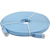 15m CAT6 ultra-dunne platte Ethernet LAN netwerkkabel  Patch leiden RJ45 (blauw)
