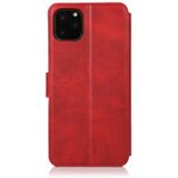 Voor iPhone 12 Pro Max Kalf texture magnetische gesp horizontale flip lederen case met houder & kaartslots & portemonnee & fotoframe(rood)