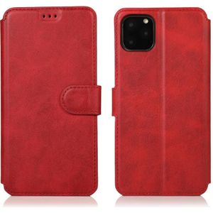 Voor iPhone 12 Pro Max Kalf texture magnetische gesp horizontale flip lederen case met houder & kaartslots & portemonnee & fotoframe(rood)