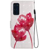 Voor Samsung Galaxy S20 FE 3D Painting Horizontale Flip Lederen case met Holder & Card Slot & Lanyard(Red Rose)