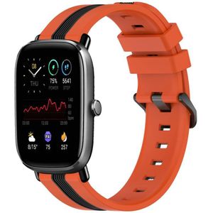 Voor Amazfit GTS 2 Mini 20 mm verticale tweekleurige siliconen horlogeband (oranje + zwart)