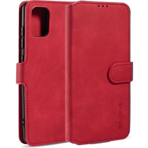 Voor Samsung Galaxy A41 (EU-versie) DG. MING Retro Oil Side Horizontale Flip Case met Holder & Card Slots & Wallet(Red)