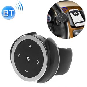 Auto draadloze Bluetooth controller mobiele telefoon multimedia multi-functioneel stuurwiel afstandsbediening met houder (zilver)