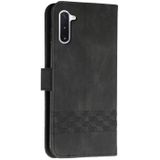 Voor Samsung Galaxy Note10 Cubic Skin Feel Flip Leather Phone Case (Black)