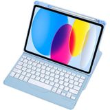 Voor iPad 2022 360 Rotatie Acryl Transparant Bluetooth Toetsenbord Lederen Hoes(Blauw)