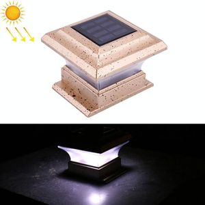 28 LM outdoor zonnekolom licht tuin villa houten stapel licht tuin landschap hek lamp (wit licht)