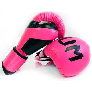 NW-036 Bokshandschoenen Volwassen Professionele Trainingshandschoenen Vechthandschoenen Muay Thaise vechthandschoenen  grootte: 6oz (Roze)