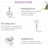 S925 Sterling Silver Heart Hand In Hand Pendant DIY Bracelet Necklace Accessories