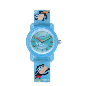 JNEW A335-86267 Kinderen Cartoon 3D Duiken Monkey Siliconen Waterdicht Quartz horloge