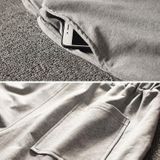Heren shorts straight casual sport broek losse effen kleur stretch vijf-punts broek (kleur: zwarte maat: XXL)