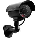 Waterdichte dummy CCTV-camera met knipperende LED voor realistisch zoeken naar beveiligings alarm (zwart)
