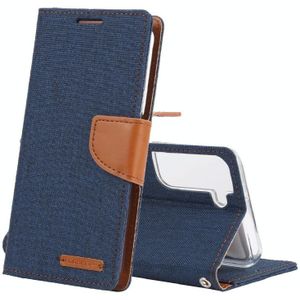 Voor Samsung Galaxy S22 5G Goospery Canvas Diary Canvas Texture Lederen Telefoonhoes (Donkerblauw)