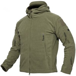 Fleece warme mannen thermische ademende capuchon jas (groen)