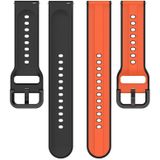 Voor Amazfit GTS 2E 20 mm bolle lus tweekleurige siliconen horlogeband (wit + zwart)