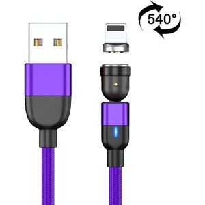 1m 3A Output USB naar 8 Pin 540 graden roterende magnetische datasynchronisatie oplaadkabel (Paars)