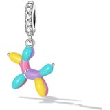 S925 Sterling Silver Balloon Puppy Pendant DIY Bracelet Necklace Accessories