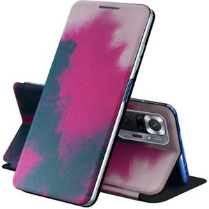 Voor Samsung Galaxy A71 5G Voltage Aquarel Patroon Skin Feel Magnetic Horizontal Flip PU lederen tas met houder (Berry)